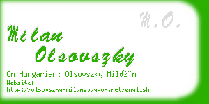 milan olsovszky business card